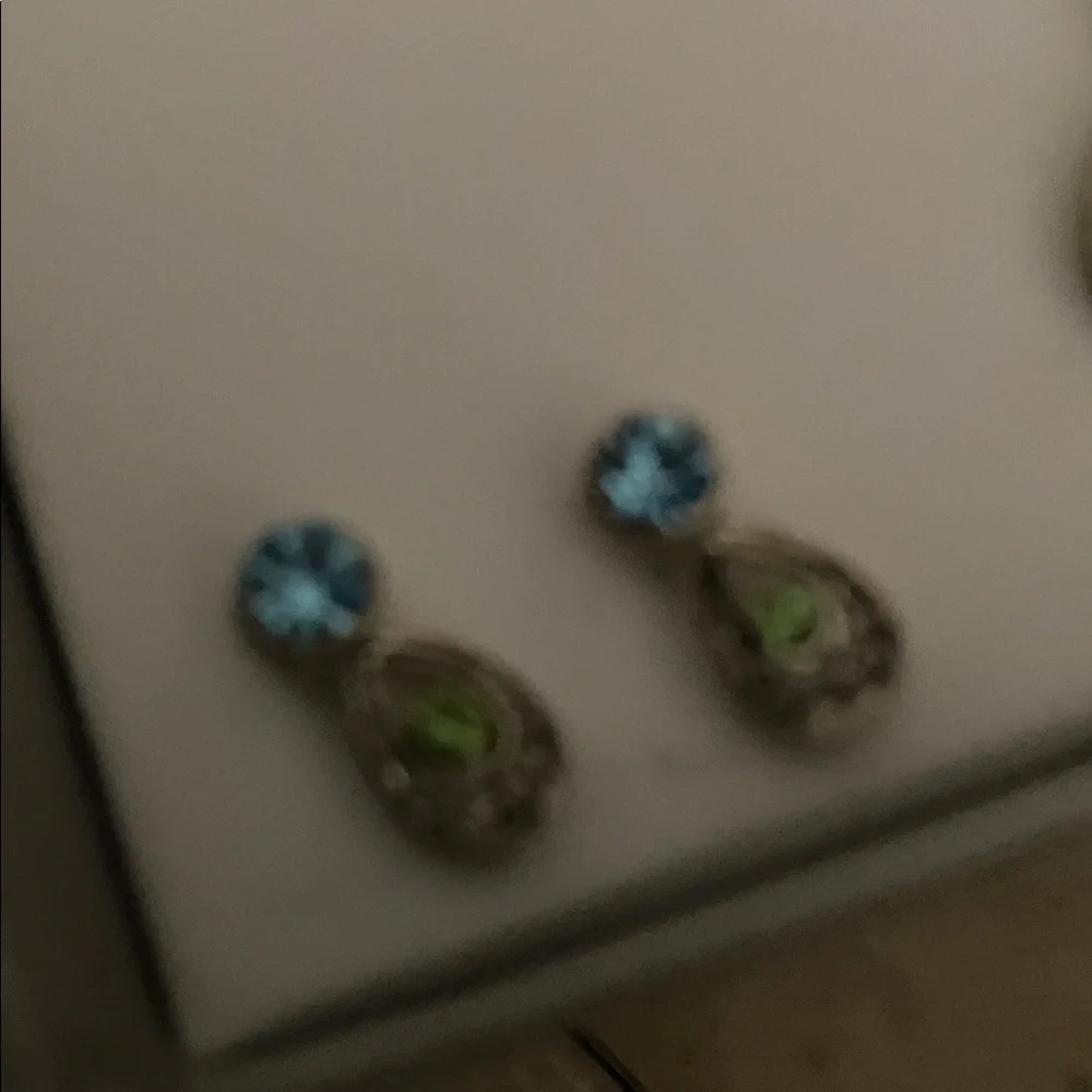 Trifari Gold Necklace with Blue and Green Accents - Picture 3 of 3